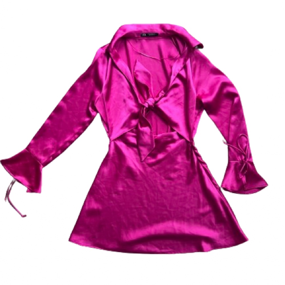 ZARA satin pink dress